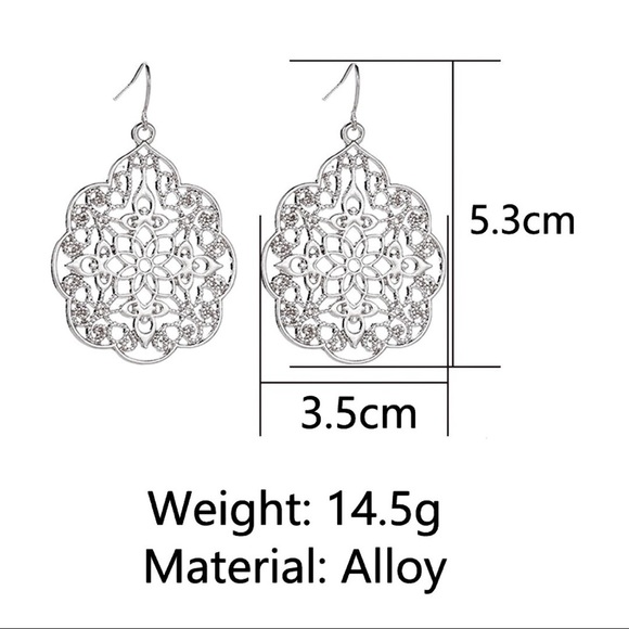 Any 4/$25! Silver Open Work Statement Drop Earrings - Picture 5 of 7